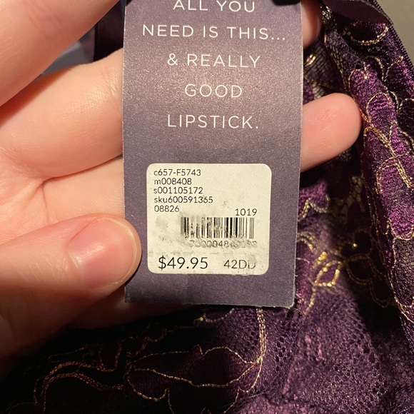 Lane Bryant metallic lace unlined balconette bra - Picture 3 of 4